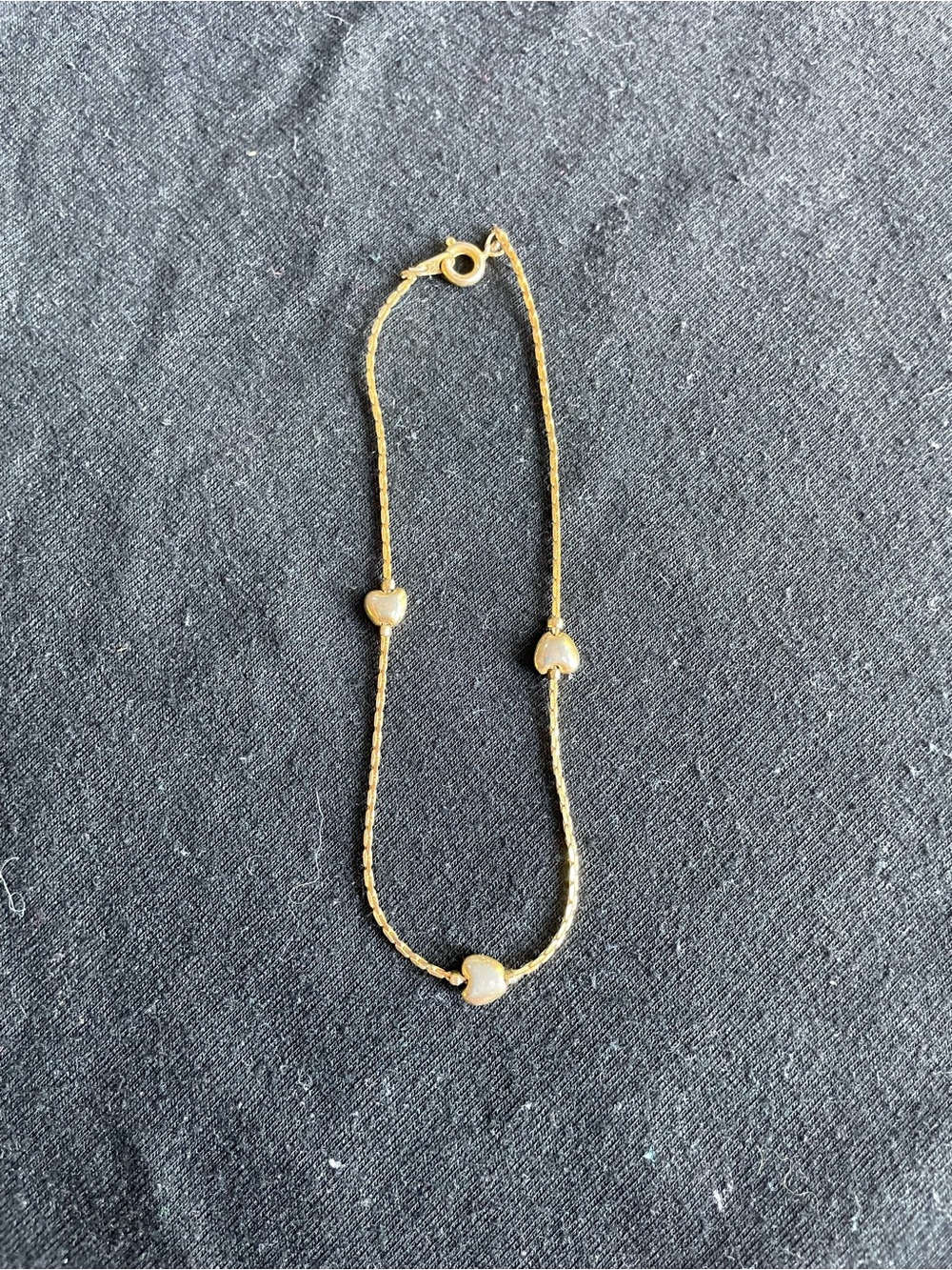 Gold Heart Station Bracelet - Elegant Women's Jewelry